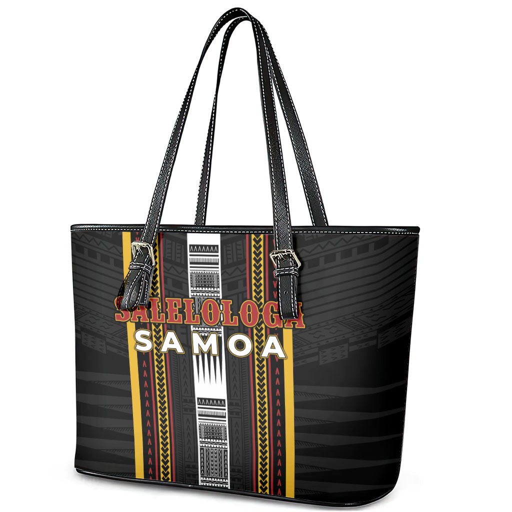 Salelologa Samoa Leather Tote Bag Samoan Tribal Pattern