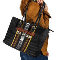 Salelologa Samoa Leather Tote Bag Samoan Tribal Pattern