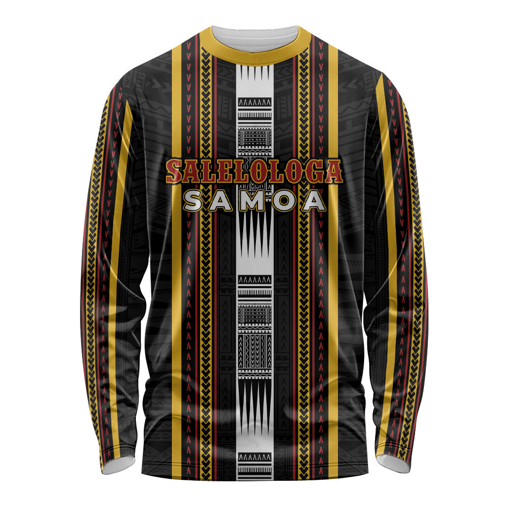 Personalised Salelologa Samoa Long Sleeve Shirt Samoan Tribal Pattern