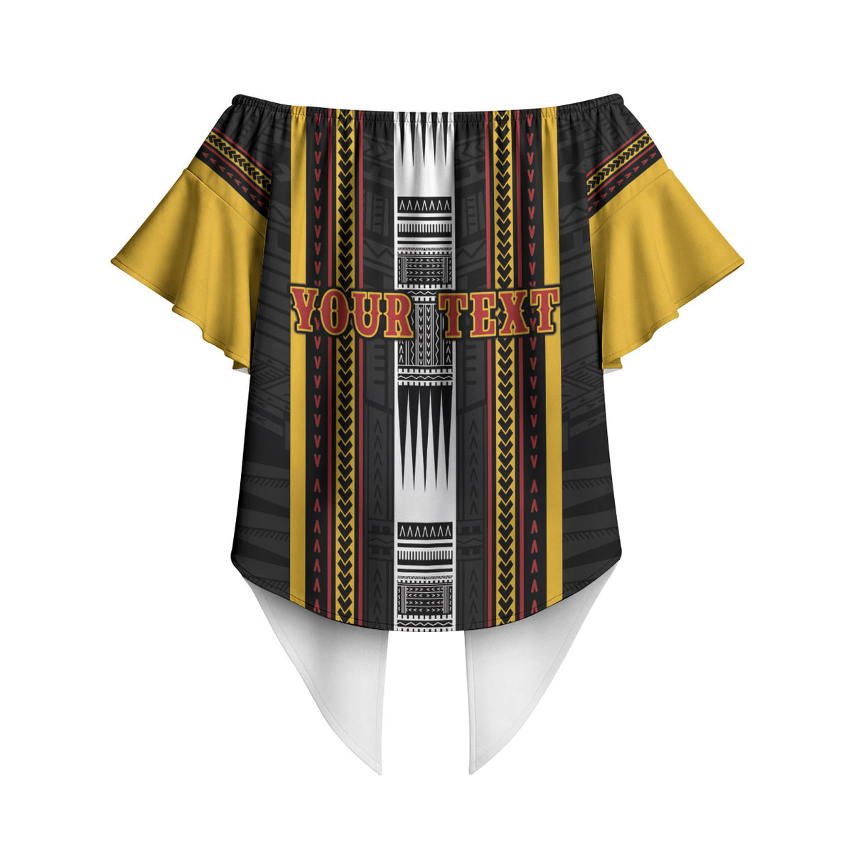 Personalised Salelologa Samoa Off Shoulder Wrap Waist Top Samoan Tribal Pattern