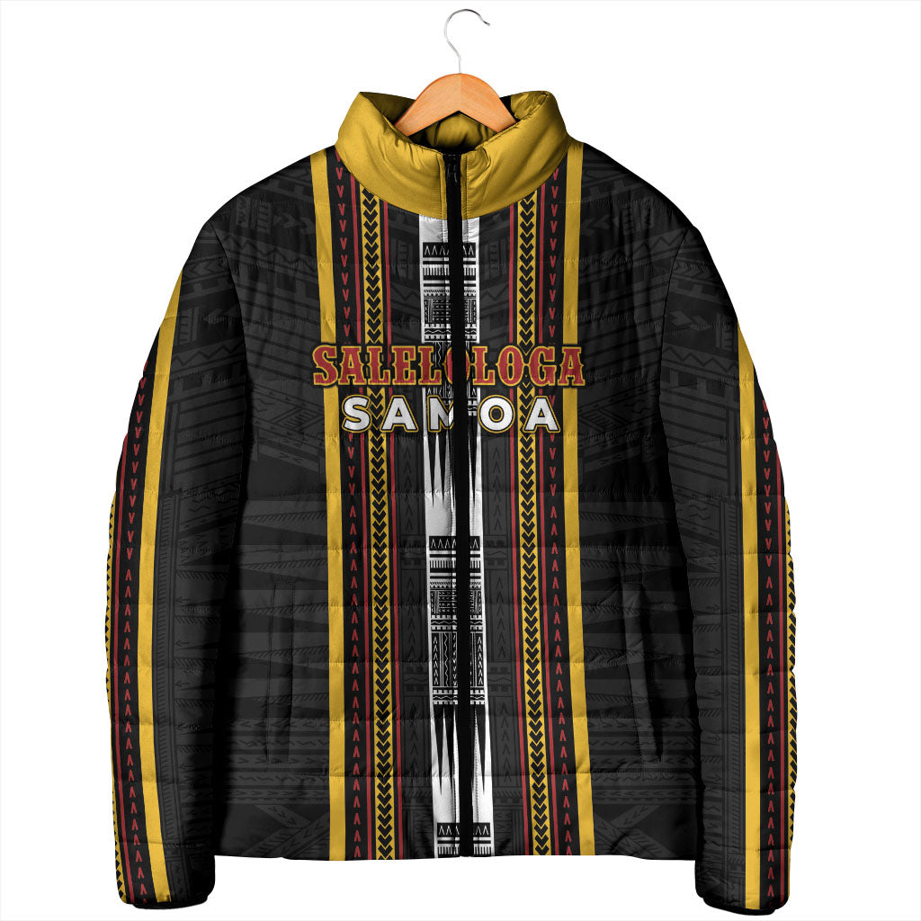 Personalised Salelologa Samoa Padded Jacket Samoan Tribal Pattern