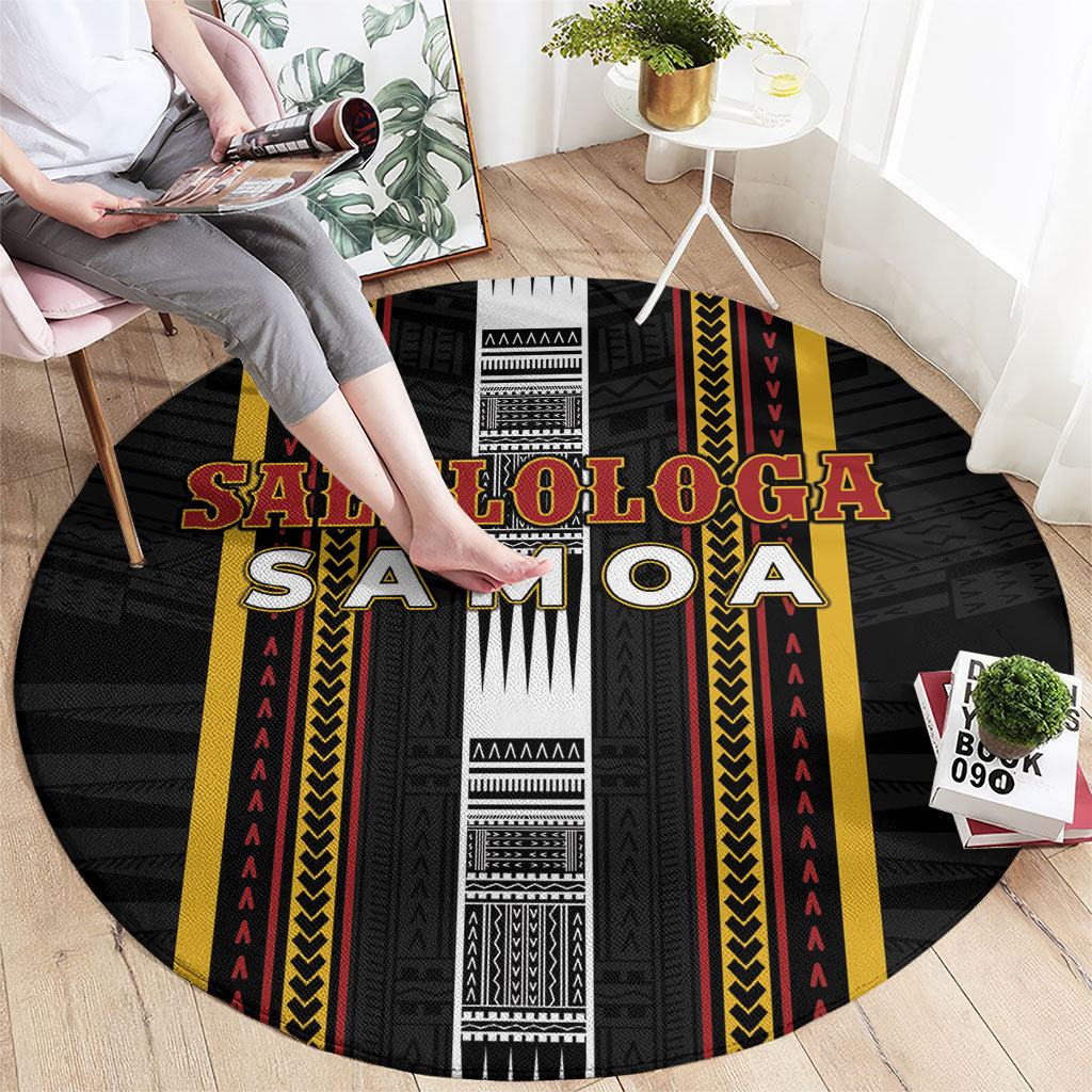 Salelologa Samoa Round Carpet Samoan Tribal Pattern