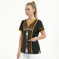 Personalised Salelologa Samoa Scrub Top Samoan Tribal Pattern
