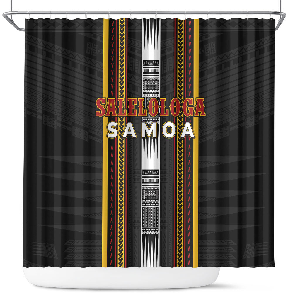 Salelologa Samoa Shower Curtain Samoan Tribal Pattern LT05 Black - Polynesian Pride