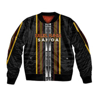 Personalised Salelologa Samoa Sleeve Zip Bomber Jacket Samoan Tribal Pattern