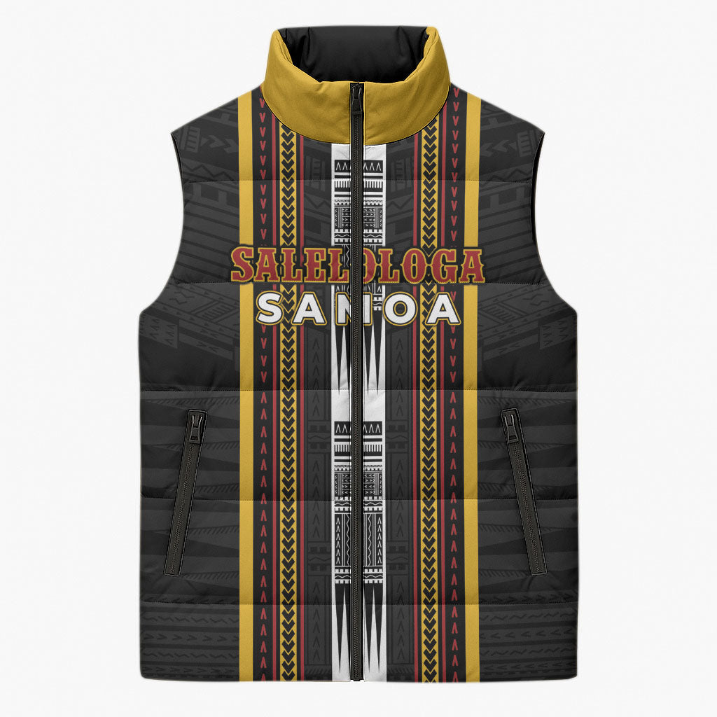 Personalised Salelologa Samoa Sleeveless Puffer Jacket Samoan Tribal Pattern