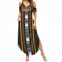 Personalised Salelologa Samoa Summer Maxi Dress Samoan Tribal Pattern