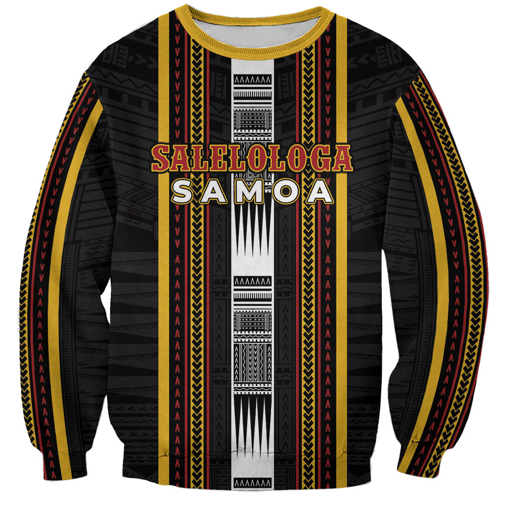 Personalised Salelologa Samoa Sweatshirt Samoan Tribal Pattern LT05 Unisex Black - Polynesian Pride