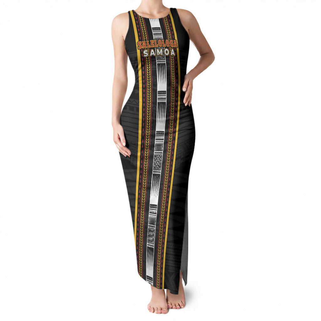 Personalised Salelologa Samoa Tank Maxi Dress Samoan Tribal Pattern