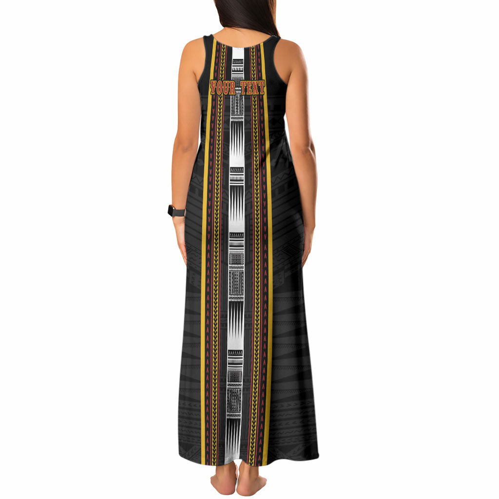 Personalised Salelologa Samoa Tank Maxi Dress Samoan Tribal Pattern