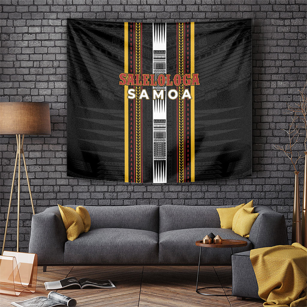 Salelologa Samoa Tapestry Samoan Tribal Pattern LT05 Black - Polynesian Pride
