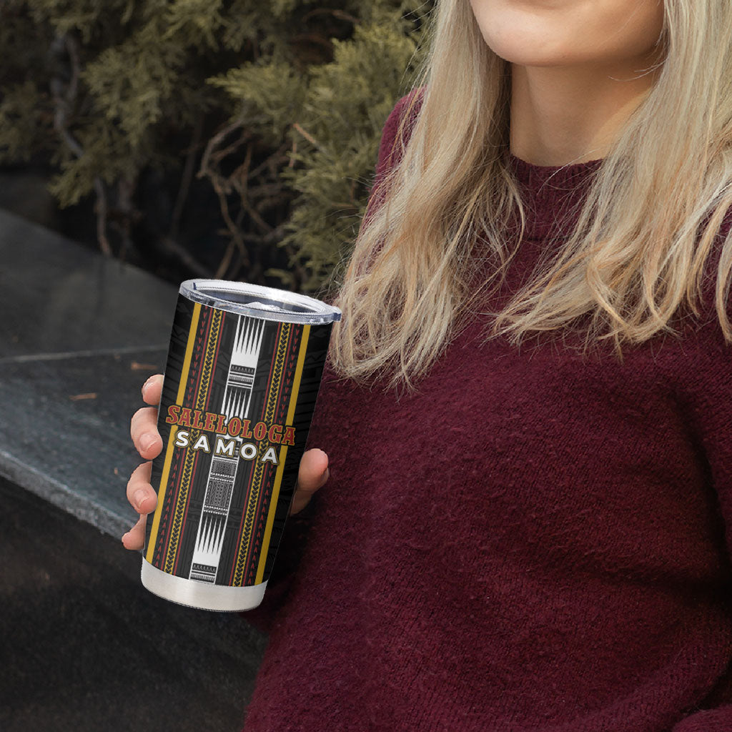 Personalised Salelologa Samoa Tumbler Cup Samoan Tribal Pattern