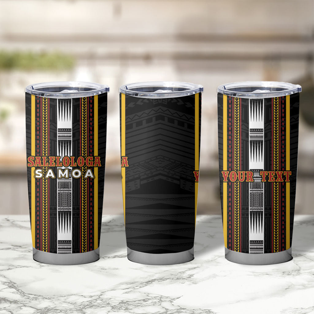 Personalised Salelologa Samoa Tumbler Cup Samoan Tribal Pattern