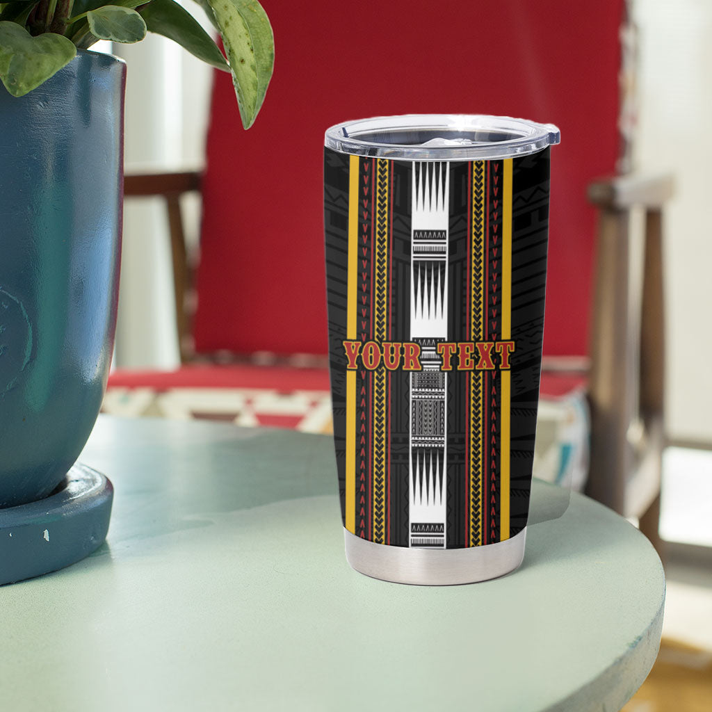 Personalised Salelologa Samoa Tumbler Cup Samoan Tribal Pattern