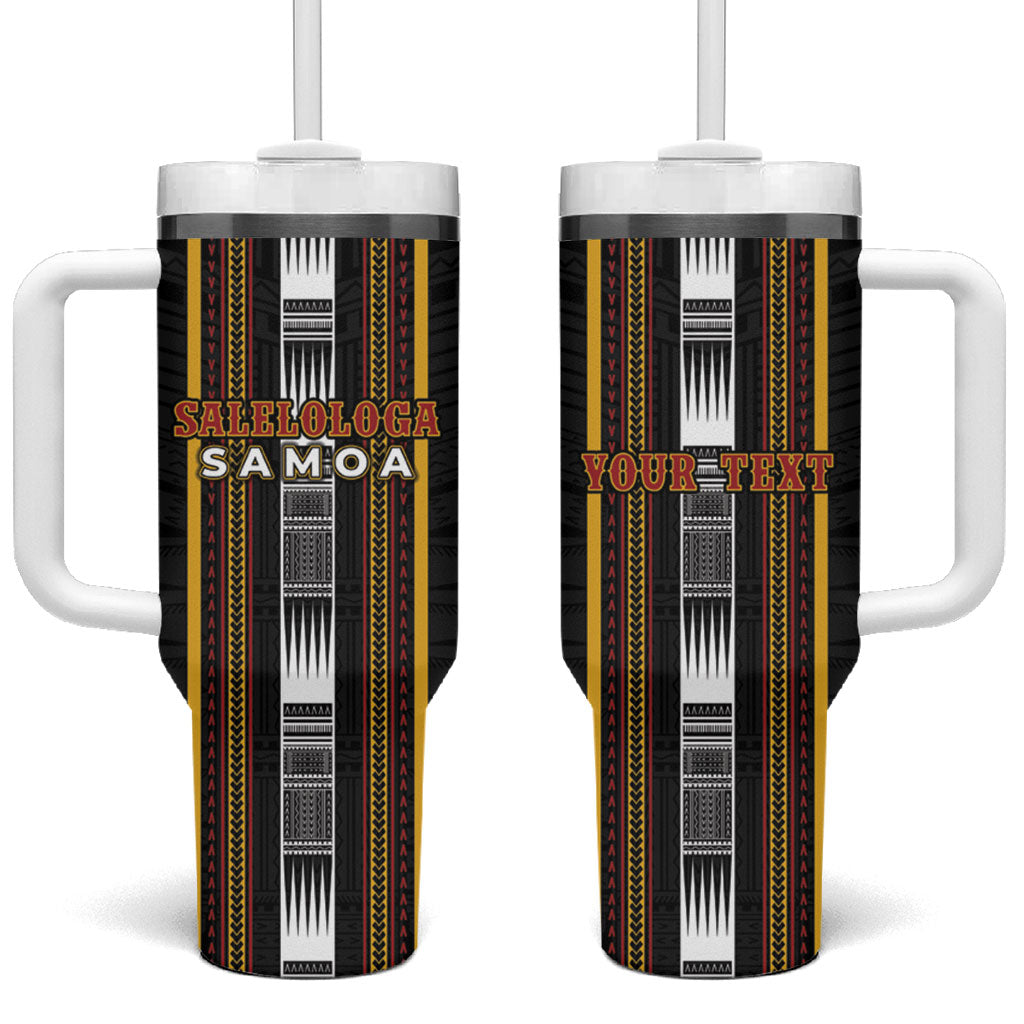 Personalised Salelologa Samoa Tumbler With Handle Samoan Tribal Pattern