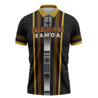 Personalised Salelologa Samoa Zipper Polo Shirt Samoan Tribal Pattern