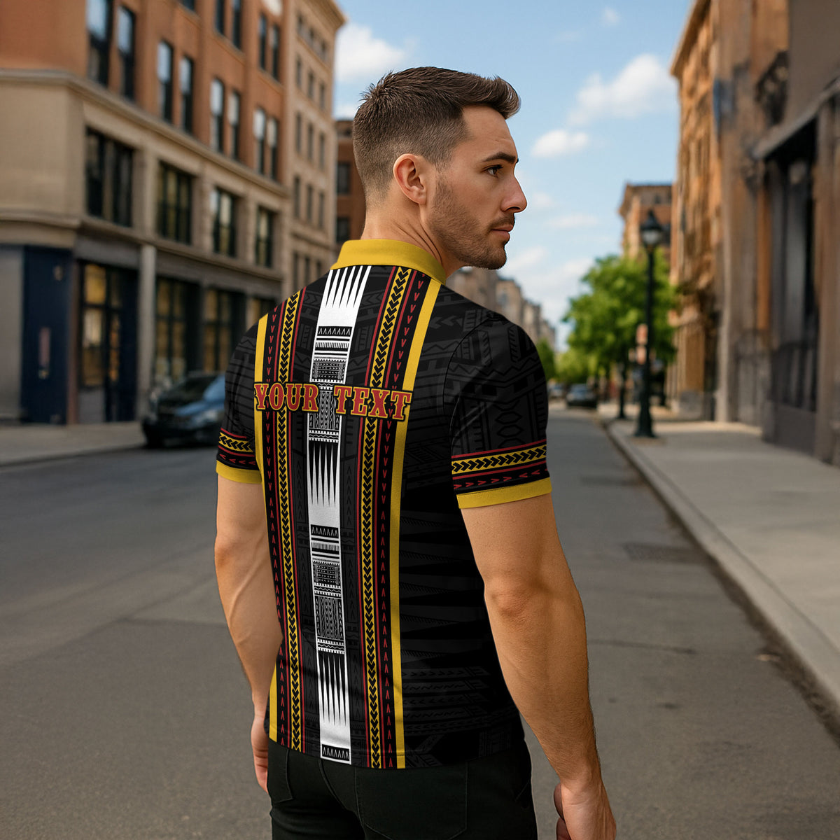 Personalised Salelologa Samoa Zipper Polo Shirt Samoan Tribal Pattern