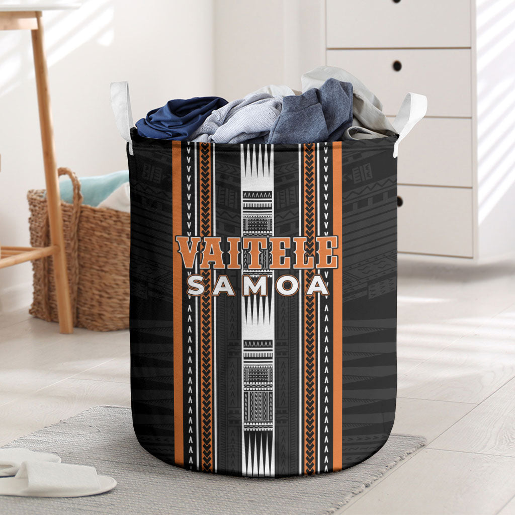 Vaitele Samoa Laundry Basket Samoan Tribal Pattern LT05 Orange - Polynesian Pride