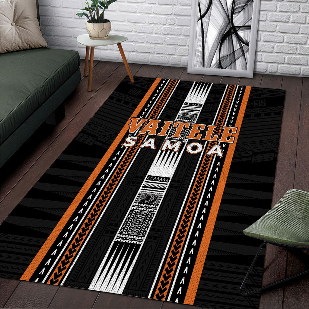 Vaitele Samoa Area Rug Samoan Tribal Pattern LT05 Orange - Polynesian Pride