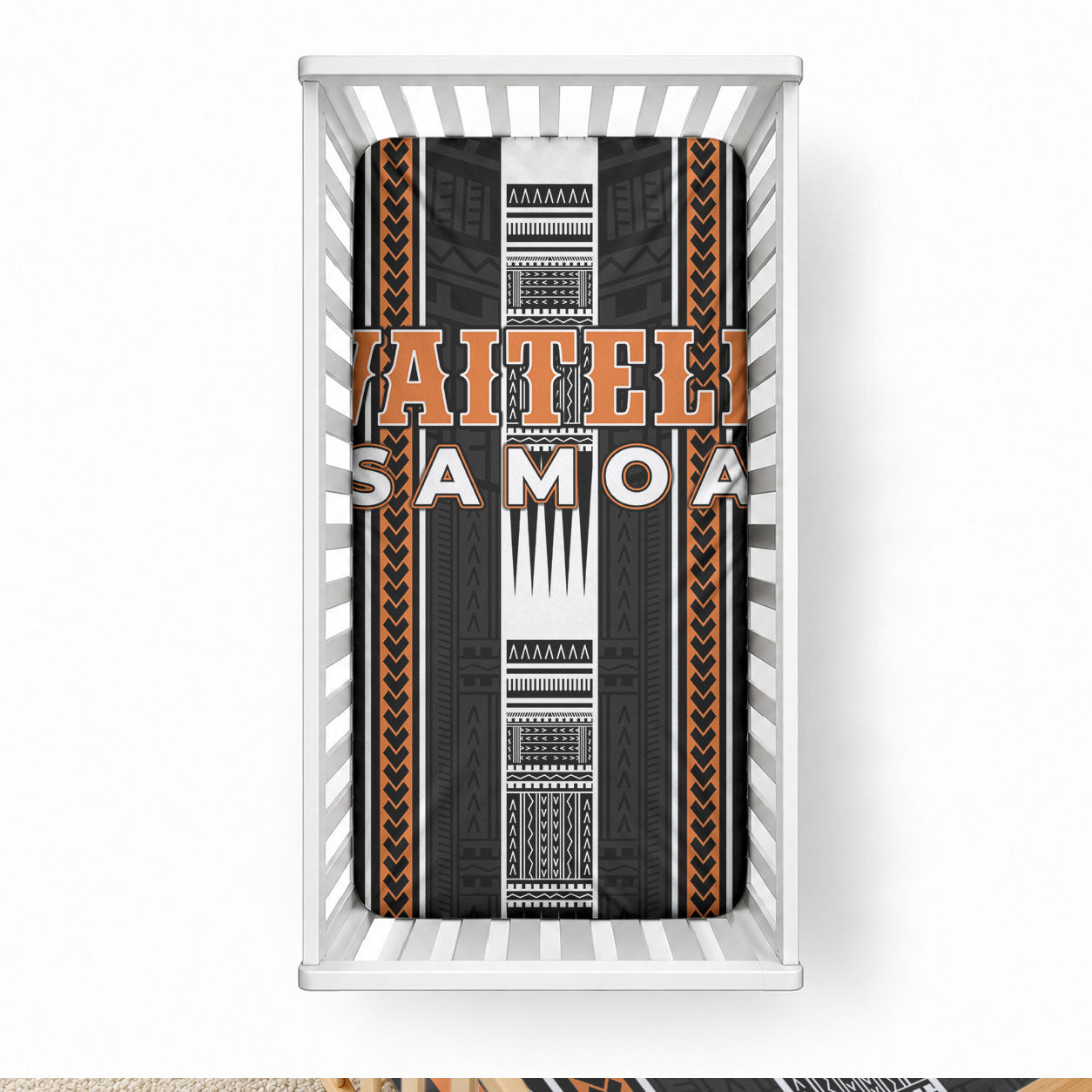 Vaitele Samoa Baby Bed Cover Samoan Tribal Pattern LT05 28 × 52 in Orange - Polynesian Pride