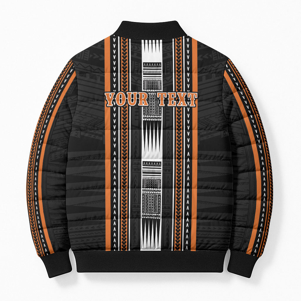 Personalised Vaitele Samoa Bomber Puffer Jacket Samoan Tribal Pattern LT05 - Polynesian Pride