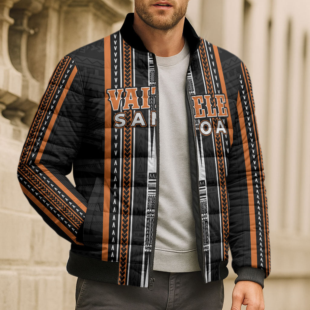 Personalised Vaitele Samoa Bomber Puffer Jacket Samoan Tribal Pattern LT05 - Polynesian Pride