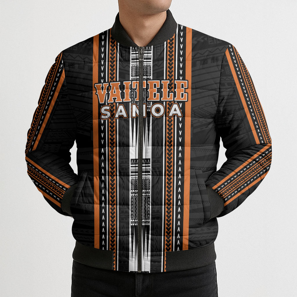 Personalised Vaitele Samoa Bomber Puffer Jacket Samoan Tribal Pattern LT05 - Polynesian Pride