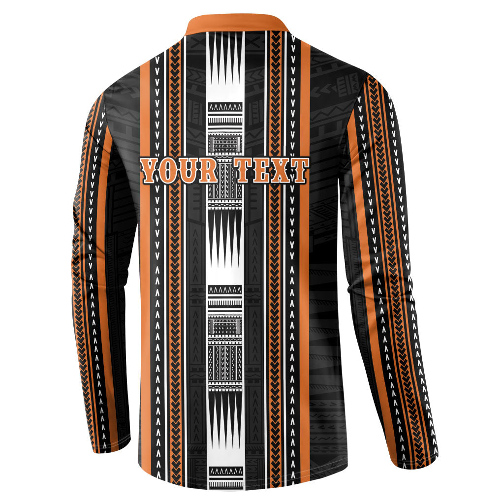 Personalised Vaitele Samoa Button Sweatshirt Samoan Tribal Pattern