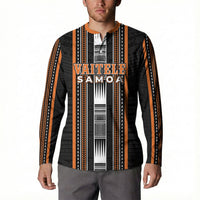 Personalised Vaitele Samoa Button Sweatshirt Samoan Tribal Pattern