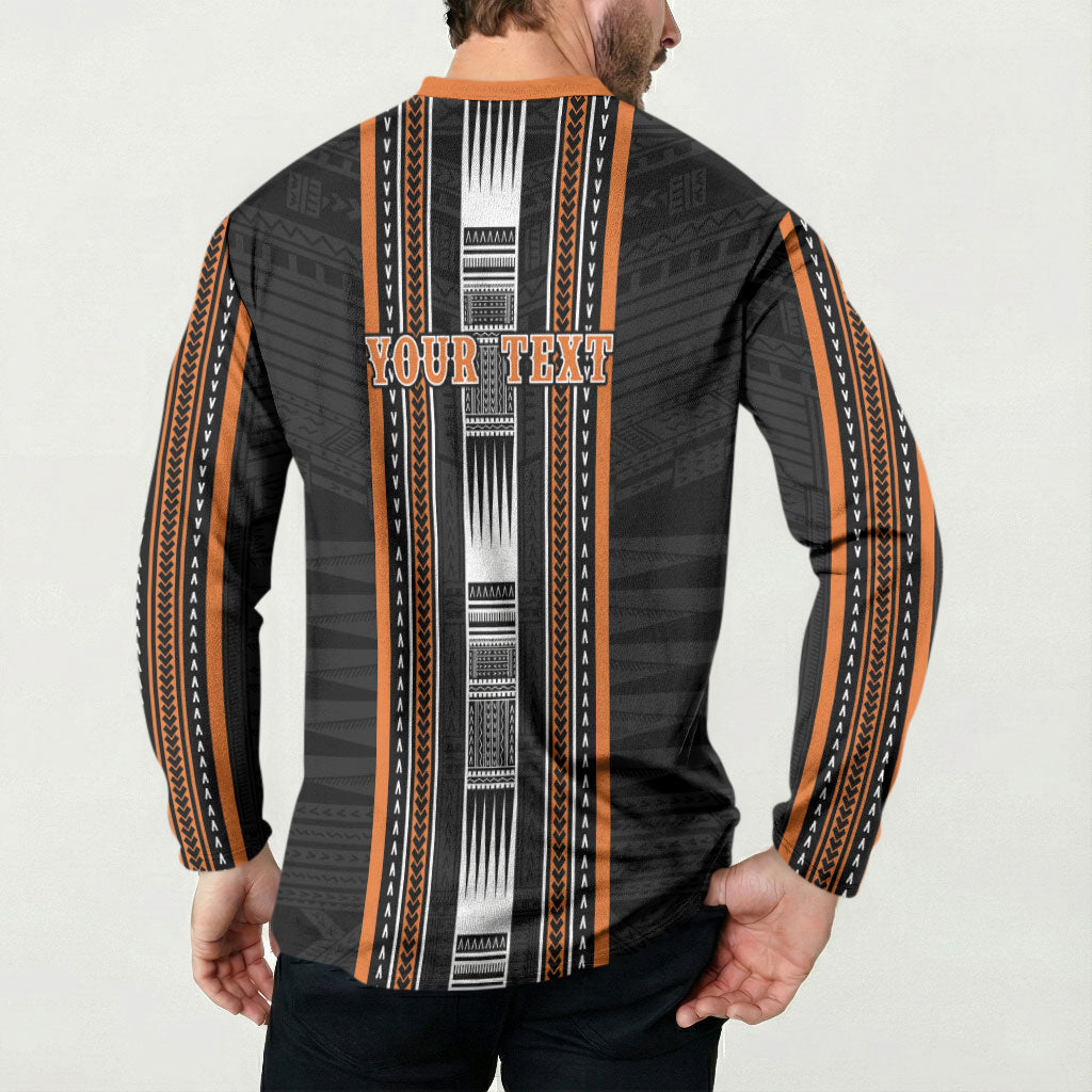 Personalised Vaitele Samoa Button Sweatshirt Samoan Tribal Pattern