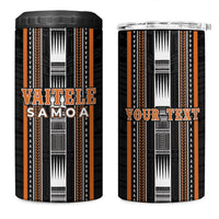 Personalised Vaitele Samoa 4 in 1 Can Cooler Tumbler Samoan Tribal Pattern