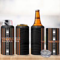 Personalised Vaitele Samoa 4 in 1 Can Cooler Tumbler Samoan Tribal Pattern