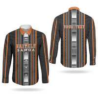 Personalised Vaitele Samoa Couples Matching Summer Maxi Dress and Long Sleeve Button Shirt Samoan Tribal Pattern LT05 - Polynesian Pride