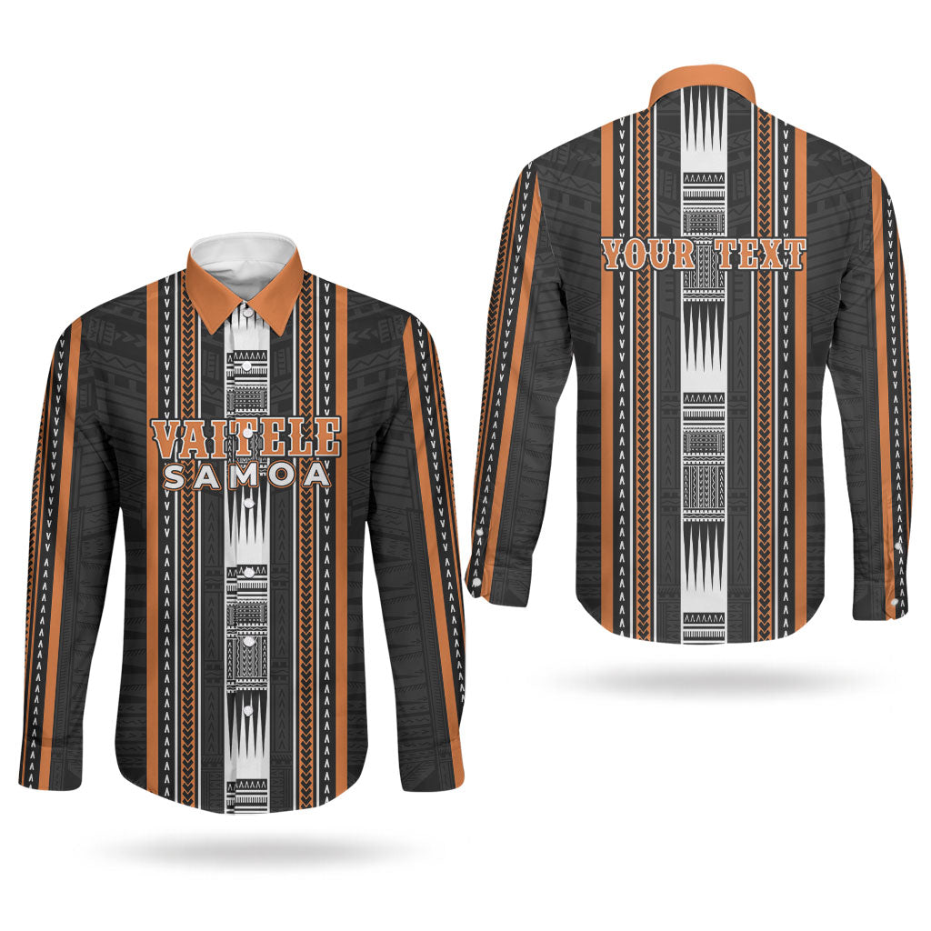 Personalised Vaitele Samoa Couples Matching Tank Maxi Dress and Long Sleeve Button Shirt Samoan Tribal Pattern LT05 - Polynesian Pride