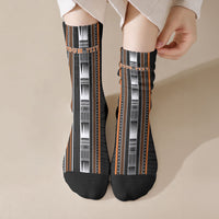Personalised Vaitele Samoa Crew Socks Samoan Tribal Pattern LT05 Crew Socks Orange - Polynesian Pride