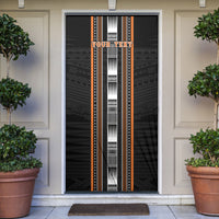 Personalised Vaitele Samoa Door Cover Samoan Tribal Pattern LT05 Orange - Polynesian Pride
