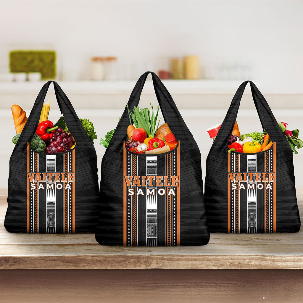 Vaitele Samoa Grocery Bag Samoan Tribal Pattern LT05 3-pack One Size Orange - Polynesian Pride