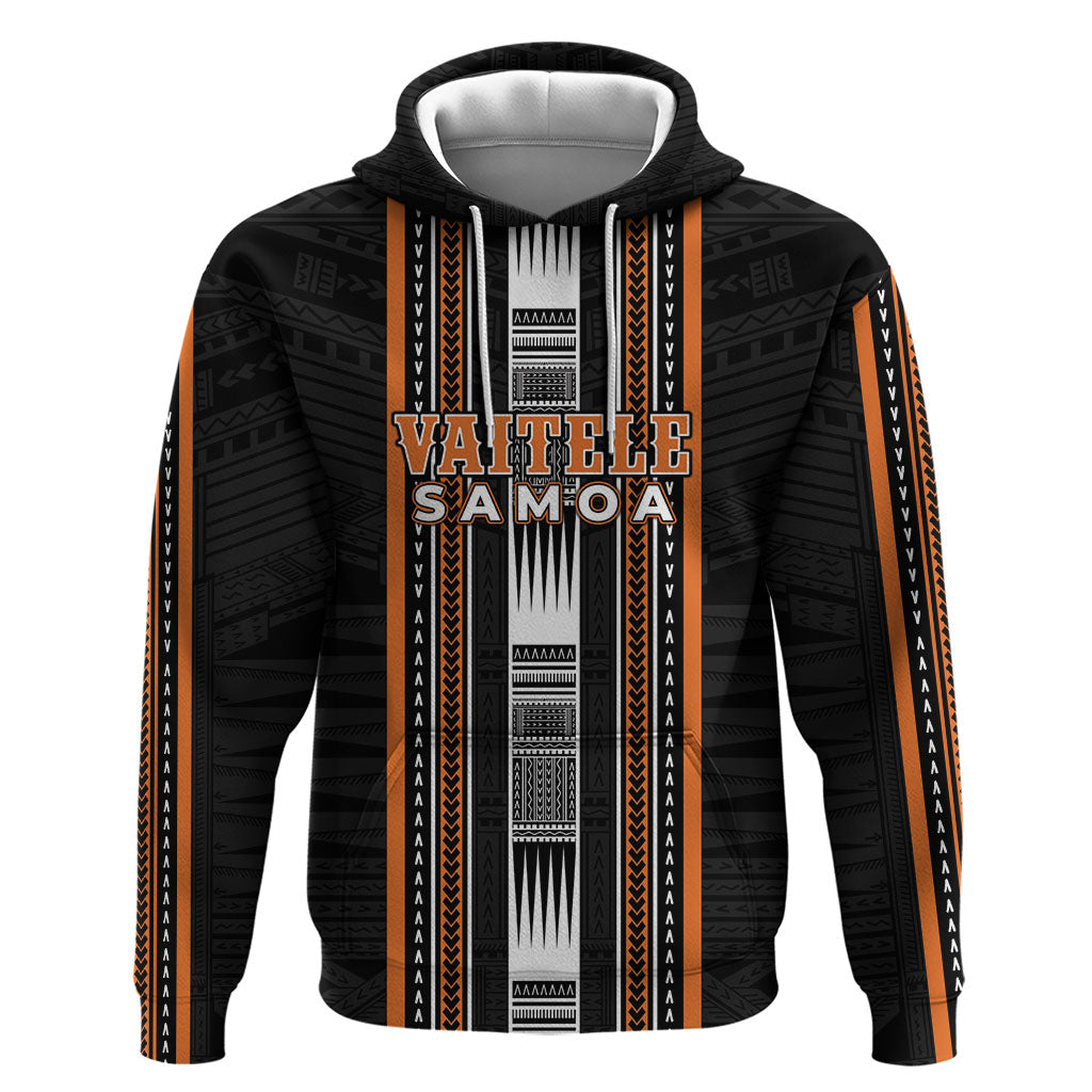 Personalised Vaitele Samoa Hoodie Samoan Tribal Pattern LT05 Pullover Hoodie Orange - Polynesian Pride