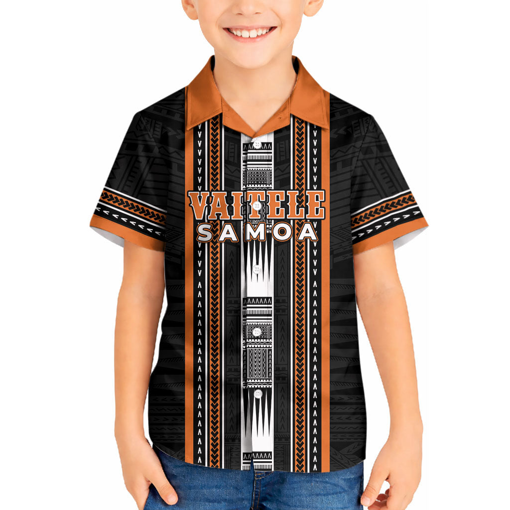Personalised Vaitele Samoa Kid Hawaiian Shirt Samoan Tribal Pattern LT05 Kid Orange - Polynesian Pride