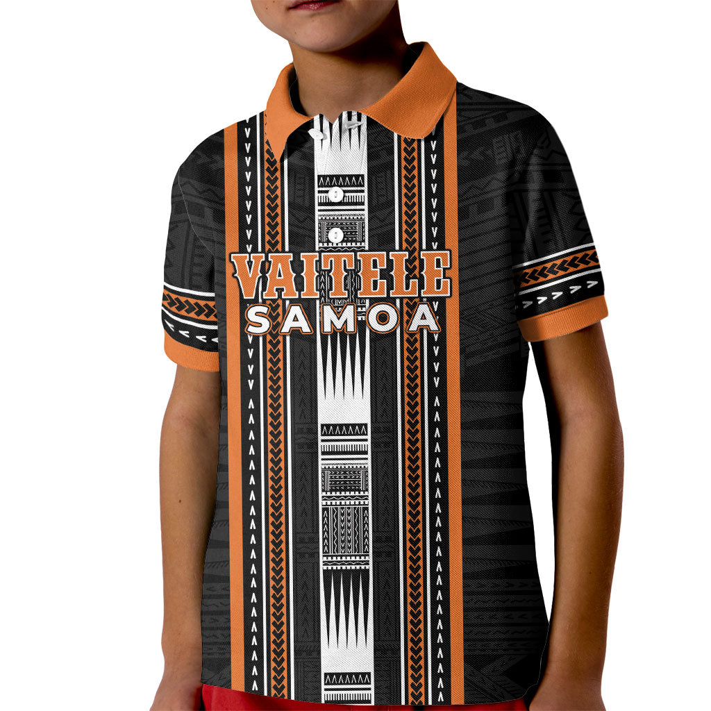 Personalised Vaitele Samoa Kid Polo Shirt Samoan Tribal Pattern LT05 Kid Orange - Polynesian Pride