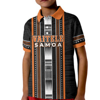 Personalised Vaitele Samoa Kid Polo Shirt Samoan Tribal Pattern LT05 Kid Orange - Polynesian Pride