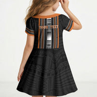 Personalised Vaitele Samoa Kid Short Sleeve Dress Samoan Tribal Pattern LT05 - Polynesian Pride