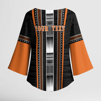 Personalised Vaitele Samoa Kimono Sleeve Blouse Samoan Tribal Pattern LT05 - Polynesian Pride