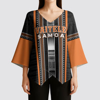 Personalised Vaitele Samoa Kimono Sleeve Blouse Samoan Tribal Pattern LT05 - Polynesian Pride