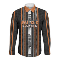 Personalised Vaitele Samoa Long Sleeve Button Shirt Samoan Tribal Pattern