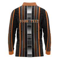 Personalised Vaitele Samoa Long Sleeve Polo Shirt Samoan Tribal Pattern LT05 - Polynesian Pride