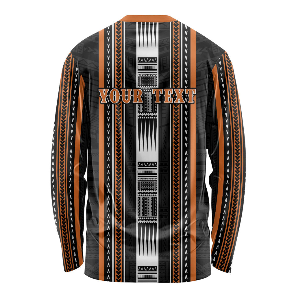Personalised Vaitele Samoa Long Sleeve Shirt Samoan Tribal Pattern LT05 - Polynesian Pride