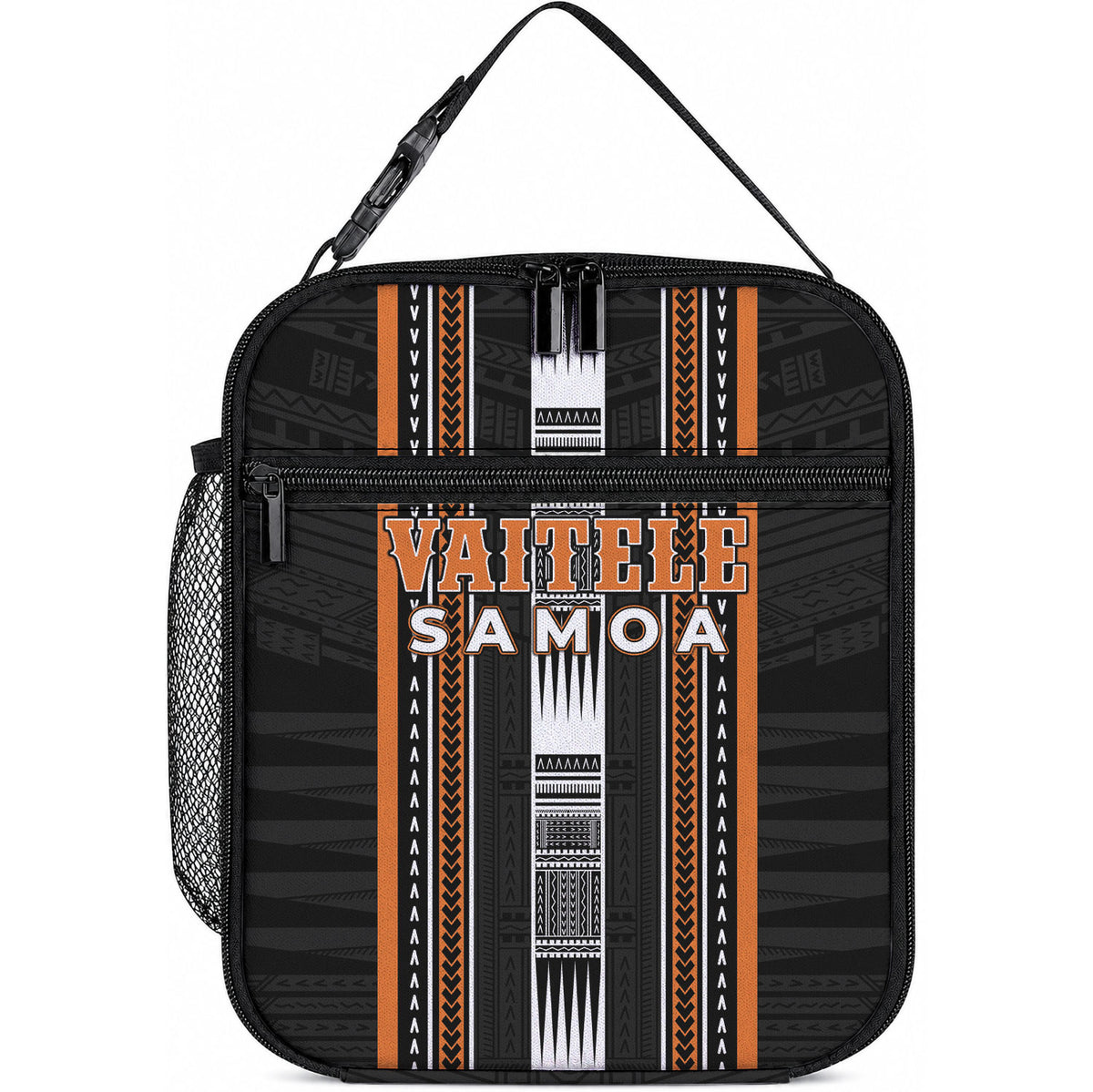 Vaitele Samoa Lunch Bag Samoan Tribal Pattern LT05 10.2 × 8.3 × 4.3 inch Orange - Polynesian Pride