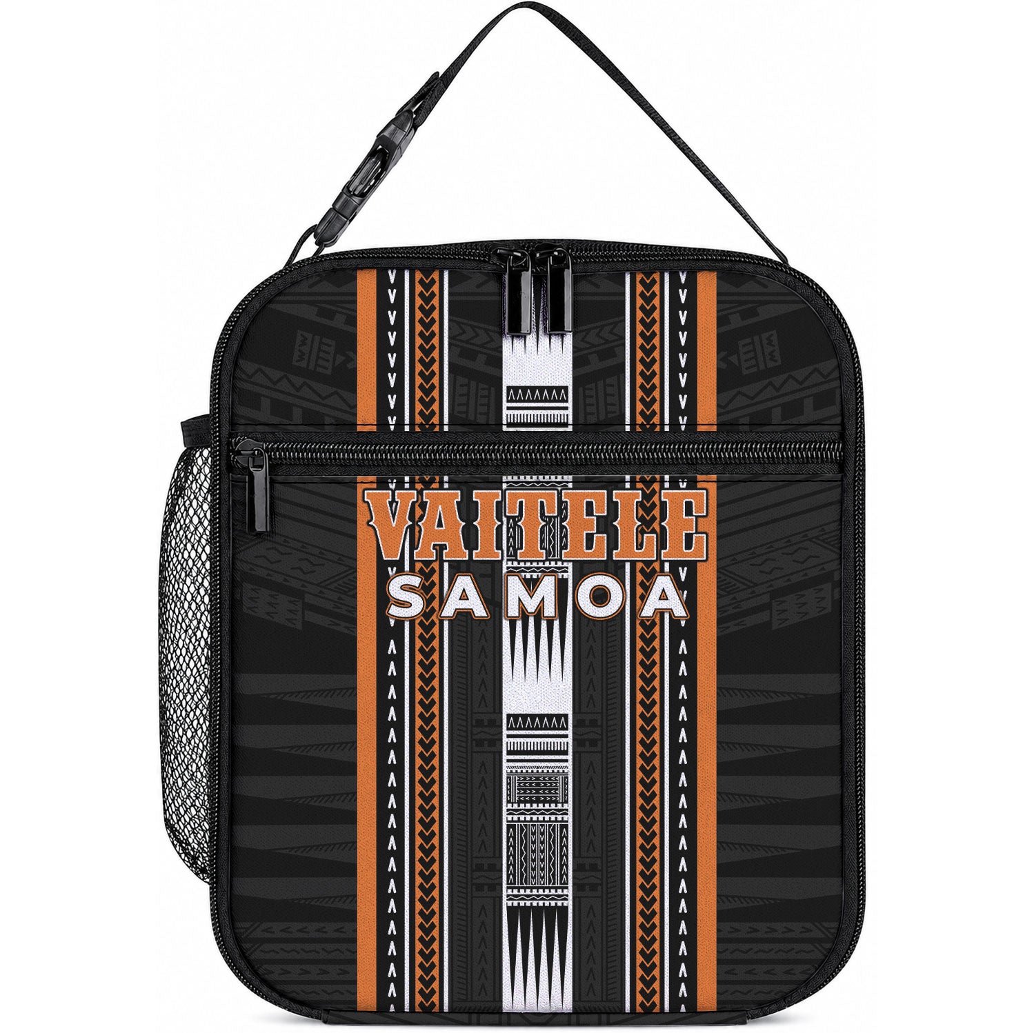Vaitele Samoa Lunch Bag Samoan Tribal Pattern LT05 10.2 × 8.3 × 4.3 inch Orange - Polynesian Pride