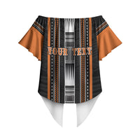 Personalised Vaitele Samoa Off Shoulder Wrap Waist Top Samoan Tribal Pattern LT05 - Polynesian Pride